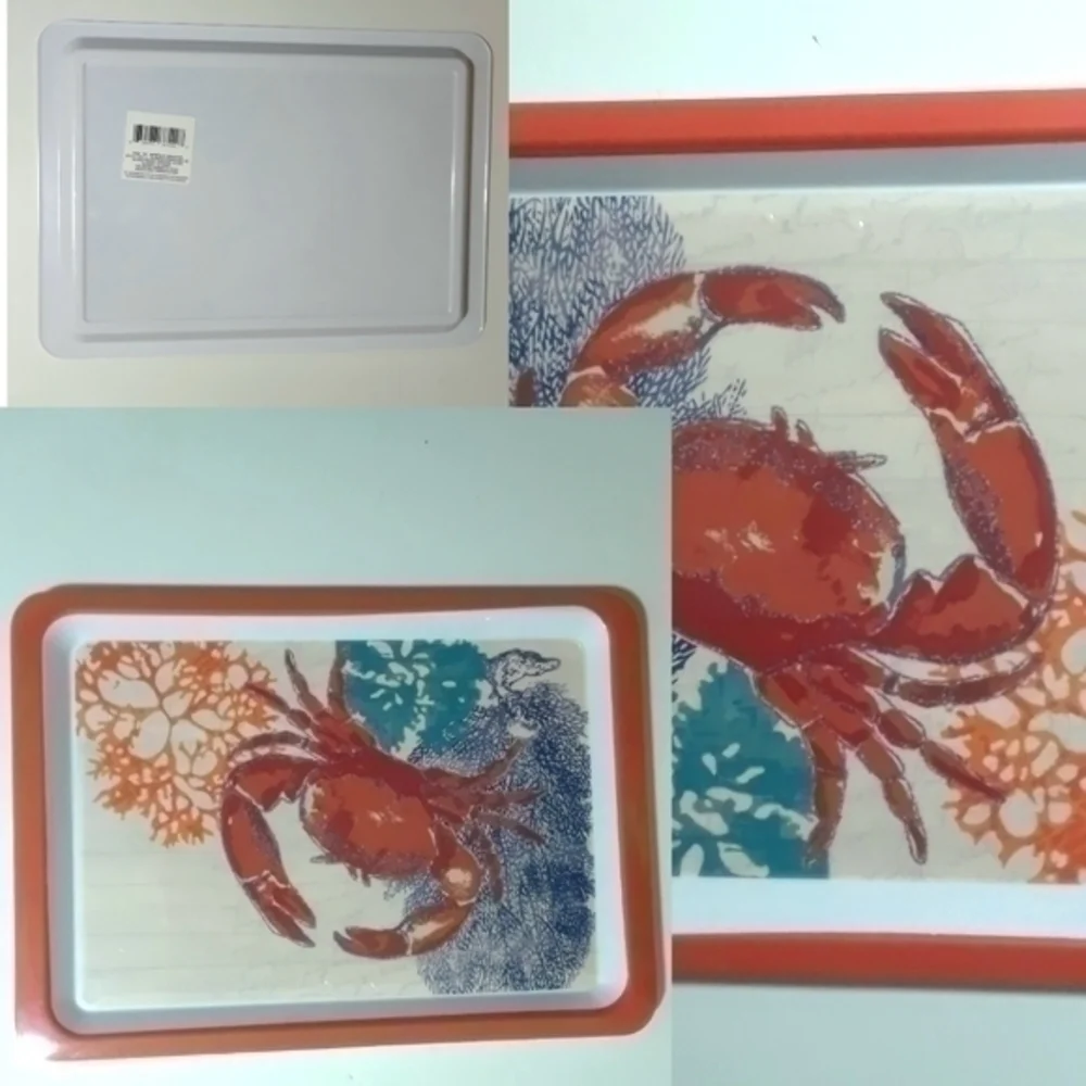 Coral Sea Crab Design/Seafood Melamine Tray